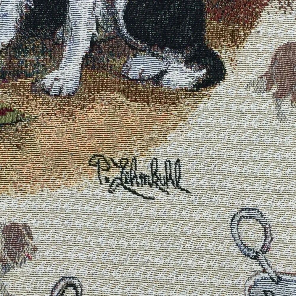P. Lehmkuhl Border Collie Dog Tapestry Throw Blanket 50x63 Inches - Picture 4 of 6
